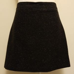 BCBG Black Speckled Wool Blend Mini Skirt
